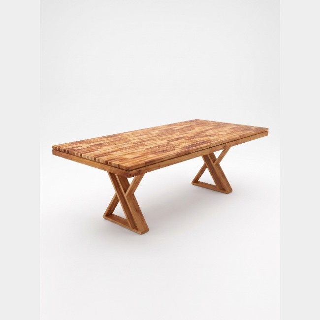 Mesa Teka com Pés de Madeira