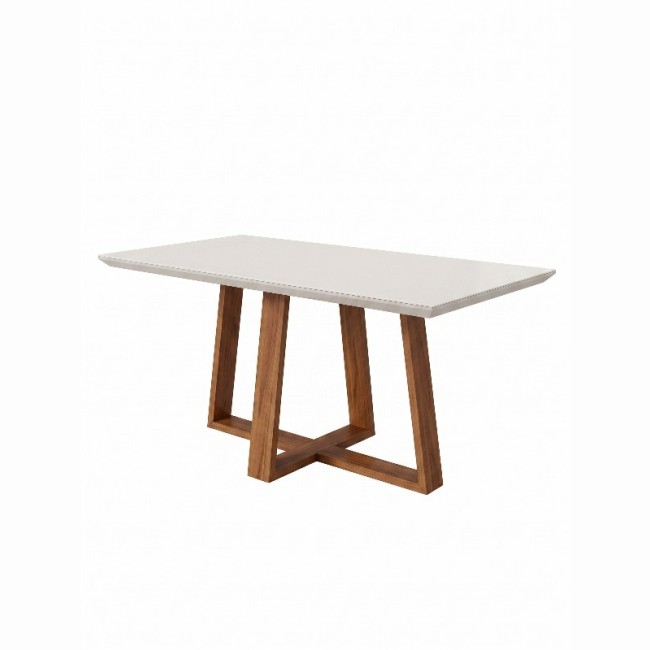 Mesa Wood com Vidro Retangular